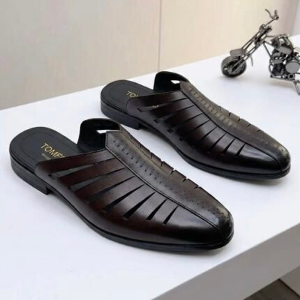 Tomford  leather mule dark brown