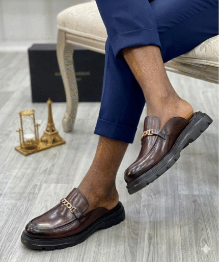 Alberto Guardiant mules leather shoes dark brown