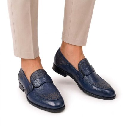 Morreschi calfskin Loafers navy blue