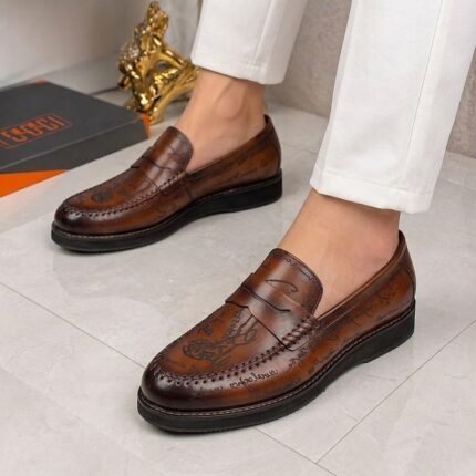 OGGI Leather Loafers Brown