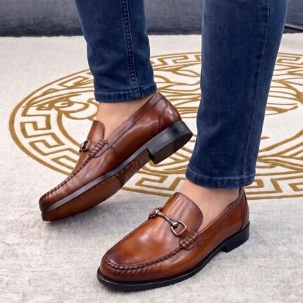 Mike Randy leather penny loafers brown